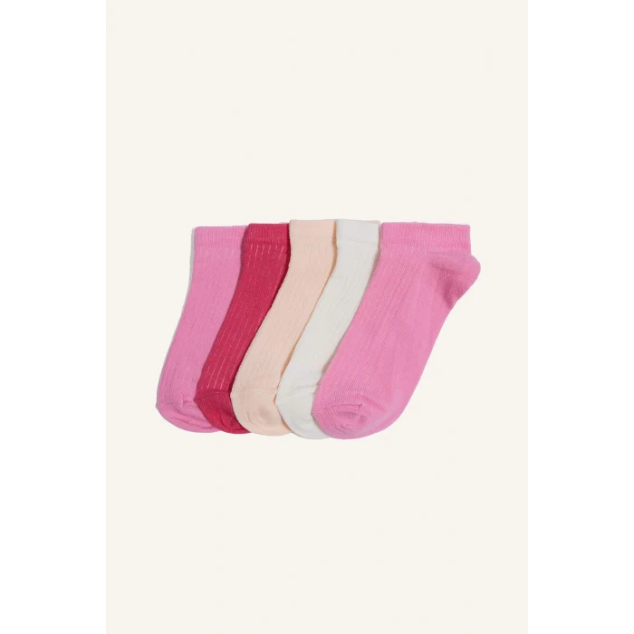 Defacto H5354A8PN5 Pembe 5li Pamuklu Patik Çorap Kız Çocuk