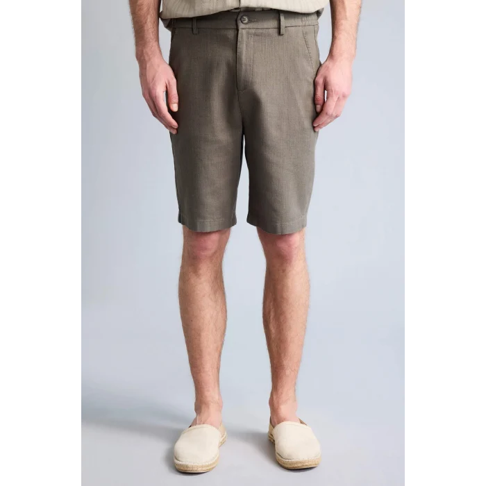 Defacto D4268AXKH398 Haki %100 Pamuk Regular Fit Bermuda Şort