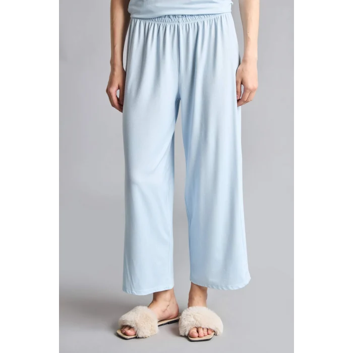 Defacto H7011AXBE745 Mavi Regular Fıt Kısa Kollu 2li Softshell Pijama Takım