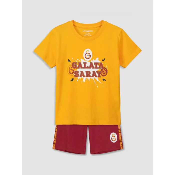 LCW Kids Turuncu Galatasaray Baskılı Erkek Çocuk Pijama Takımı