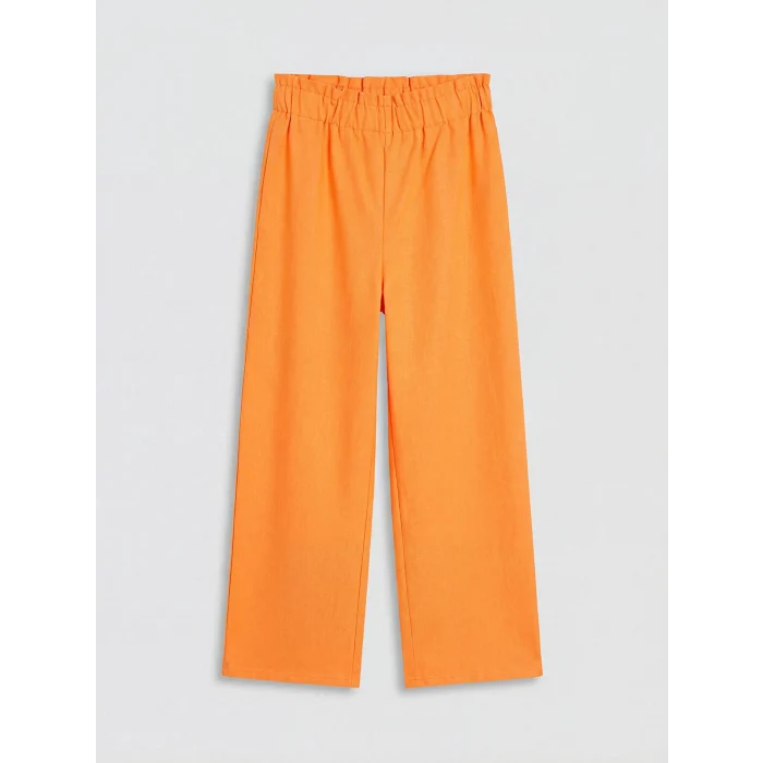 LCW Kids Turuncu Fırfırlı Kız Çocuk Bluz ve Pantolon