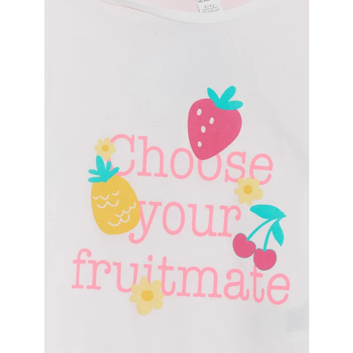 LCW Kids Bej Baskılı Kız Çocuk Takım