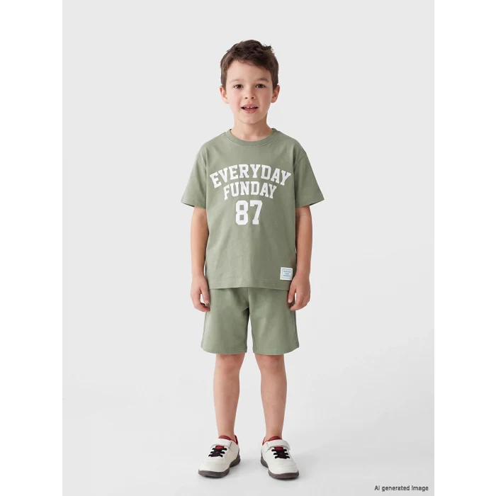 LCW Kids Yeşil Baskılı Erkek Çocuk Takım