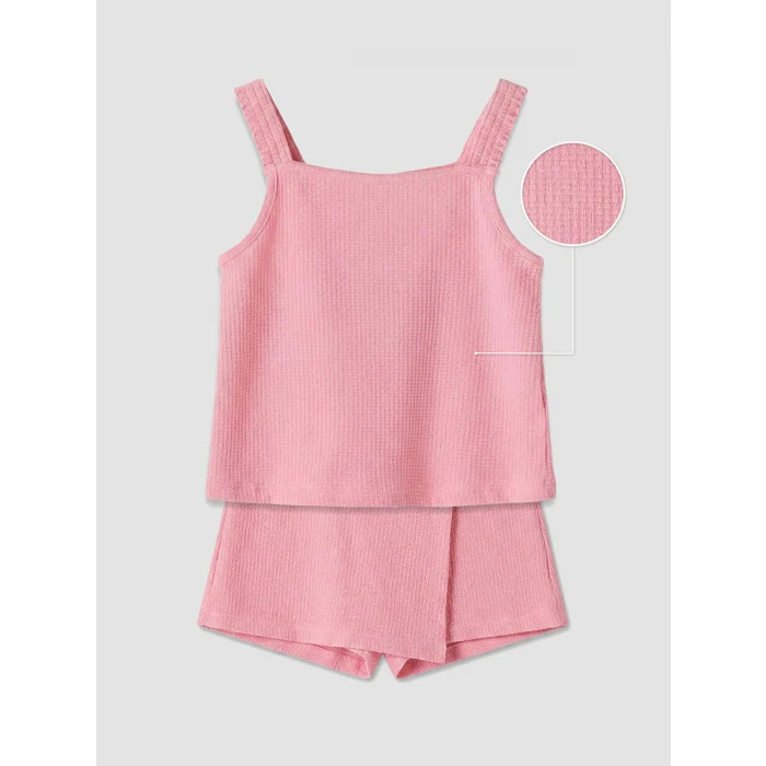 LCW Kids Pembe Kız Çocuk Şortlu Takım
