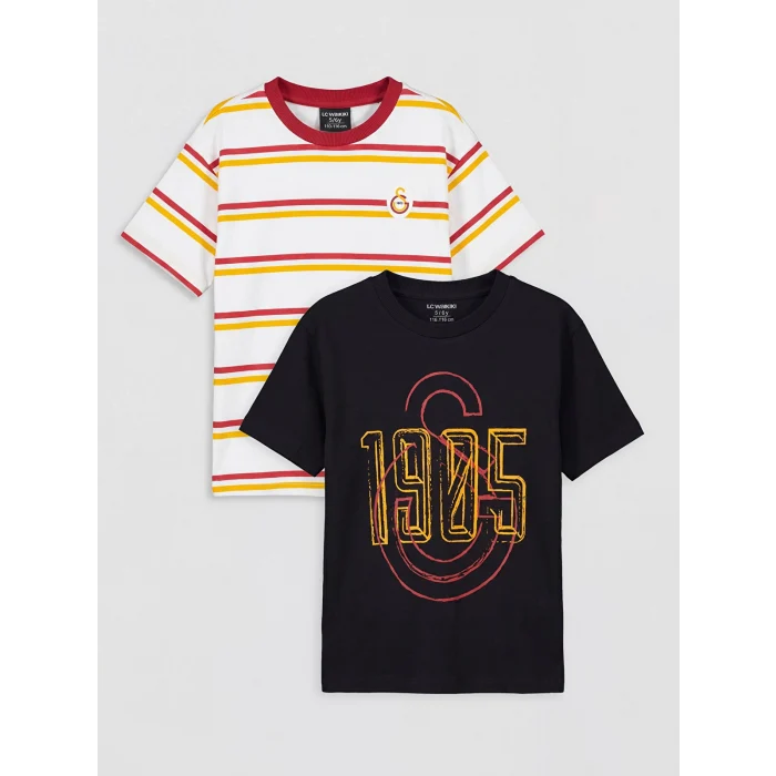 LCW Kids Siyah Galatasaray Baskılı Erkek Çocuk Tişört 2li