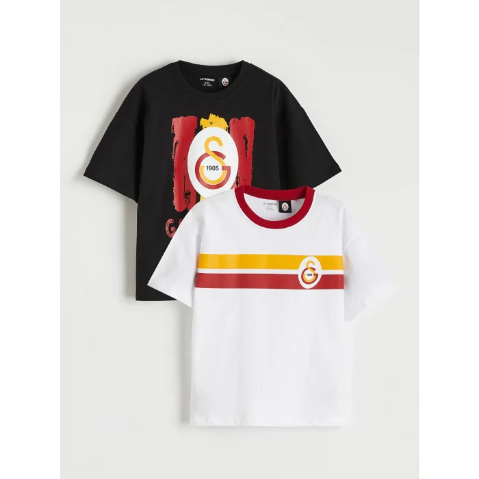 LCW Kids Beyaz Galatasaray Baskılı Erkek Çocuk Tişört 2li
