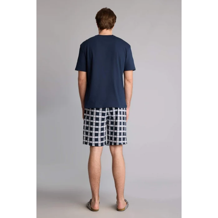 Defacto H5421AXNV135 Lacivert %100 Pamuk Hayvan Baskılı 2li Ecru Pijama Takımı Erkek Bebek