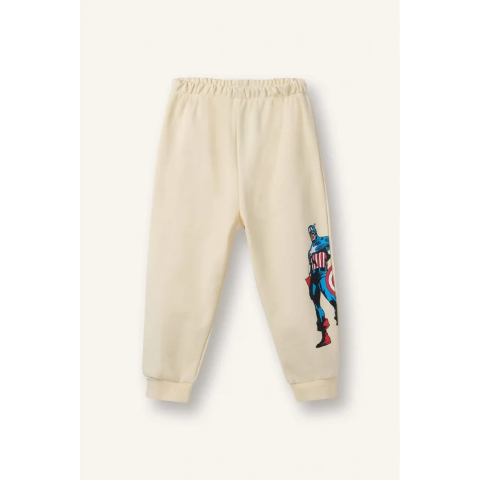 Defacto G6691A5BG807 Bej Marvel Comics 2li Takım Sweatshirt Eşofman Altı Erkek Bebek