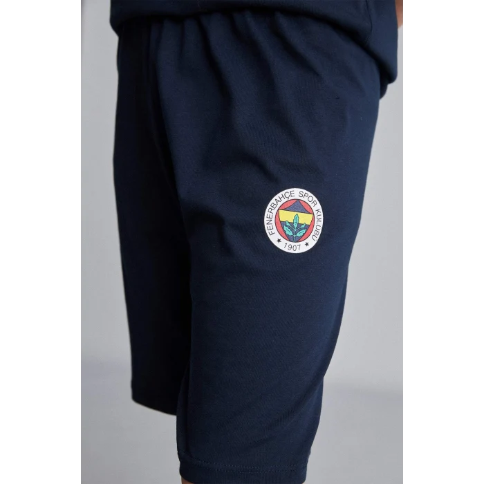 Defacto H7578A8IN42 İndigo Fenerbahçe Kısa Kollu Pijama 
Üst Şort Pijama Alt 2li Pijama Takımı Erkek Çocuk
