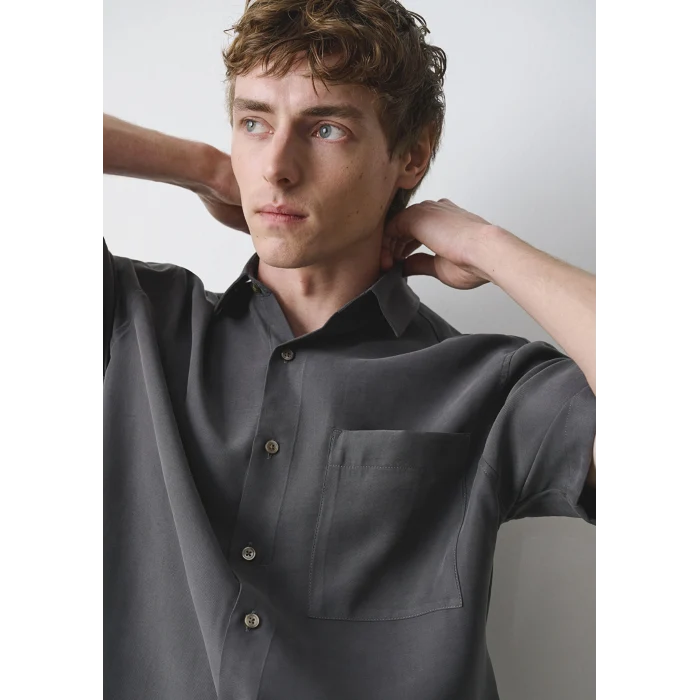 Mavi 0211517-80955 Kısa Kollu Antrasit (TENCEL™) Modal Karışımlı Gömlek