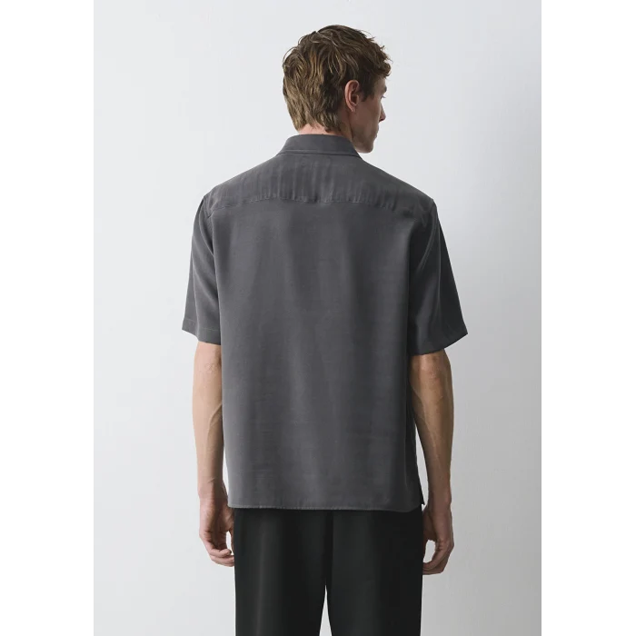 Mavi 0211517-80955 Kısa Kollu Antrasit (TENCEL™) Modal Karışımlı Gömlek