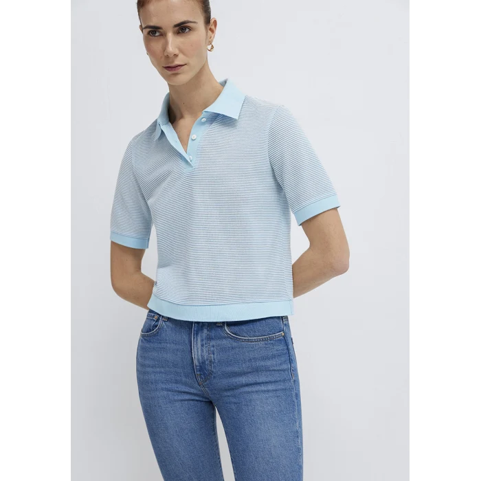 Mavi 1614310-91728 Çizgili Mavi Polo Tişört