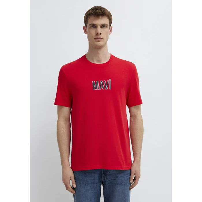 Mavi 0613186-70467 Mavi Logo Baskılı Kırmızı Tişört