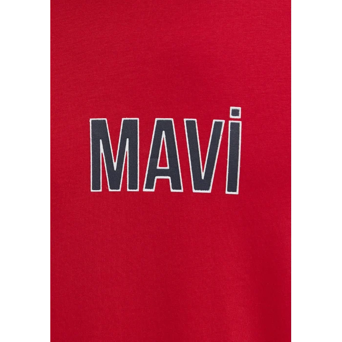 Mavi 0613186-70467 Mavi Logo Baskılı Kırmızı Tişört