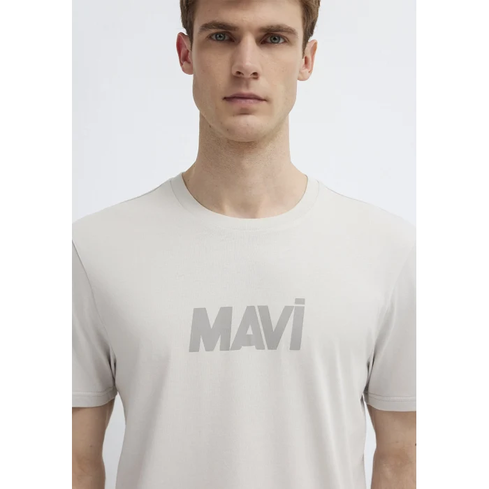 Mavi 0612896-70080 Mavi Logo Baskılı Gri Tişört