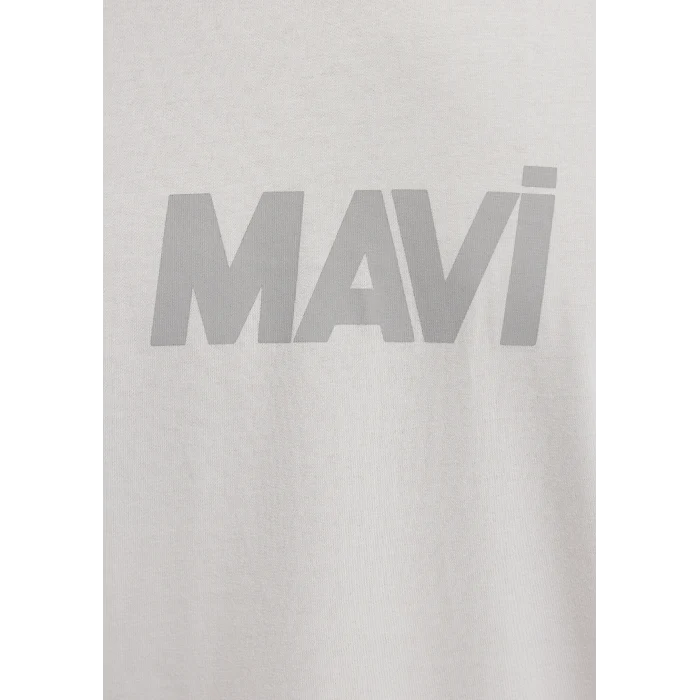 Mavi 0612896-70080 Mavi Logo Baskılı Gri Tişört