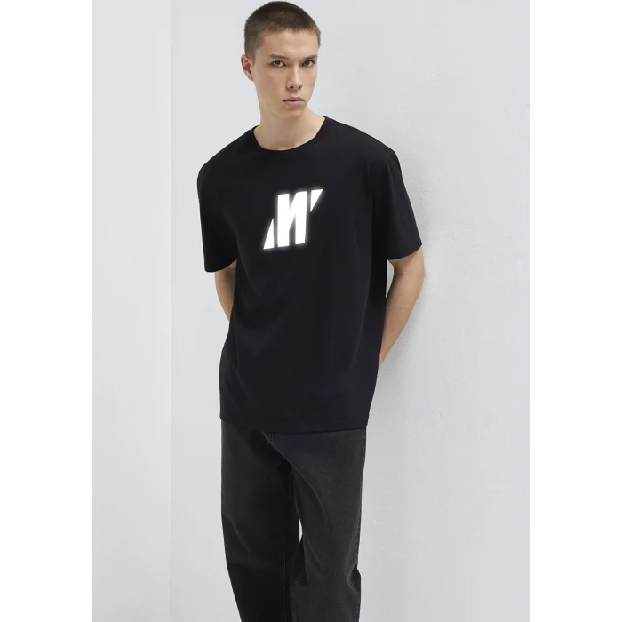 Mavi 0613092-900 Mavi Pro Logo Reflektör Detaylı Siyah Tişört