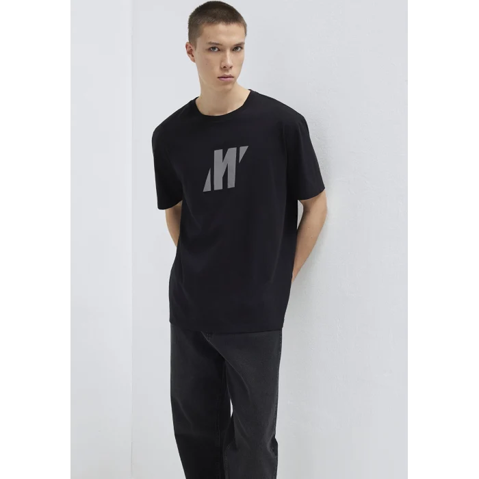 Mavi 0613092-900 Mavi Pro Logo Reflektör Detaylı Siyah Tişört