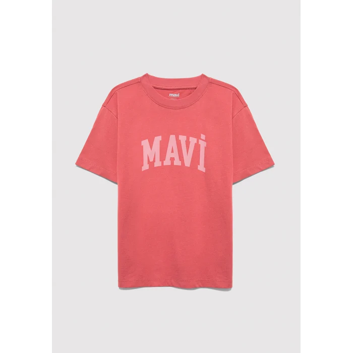 Mavi 6610484-71102 Mavi Logo Baskılı Kırmızı Tişört