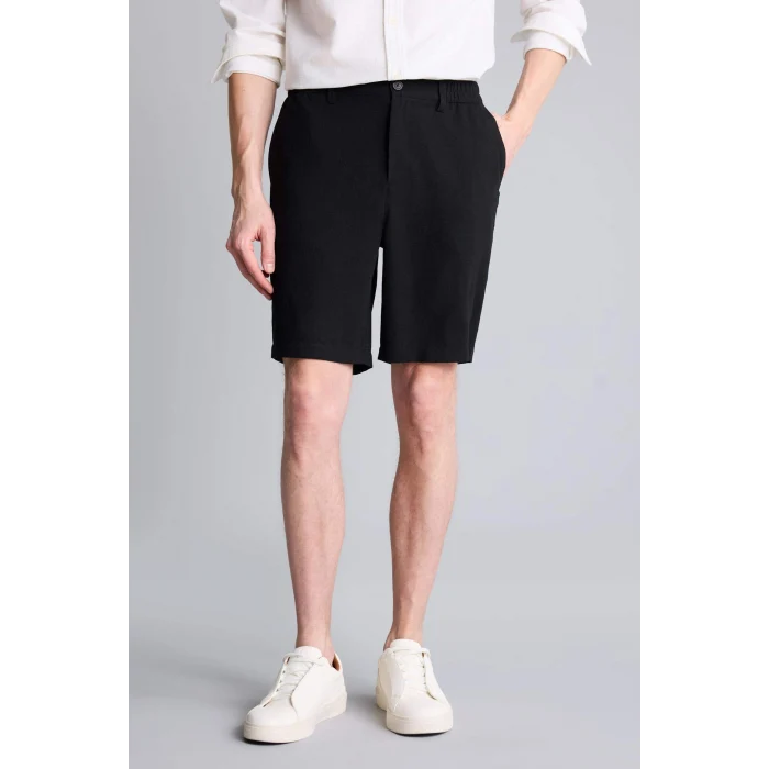 Defacto D4277AXBK27 Siyah REGULAR FIT Keten Gömlek