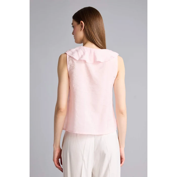 Defacto H3834AXPN114 Pembe Regular Fıt Modal Kolsuz Bluz