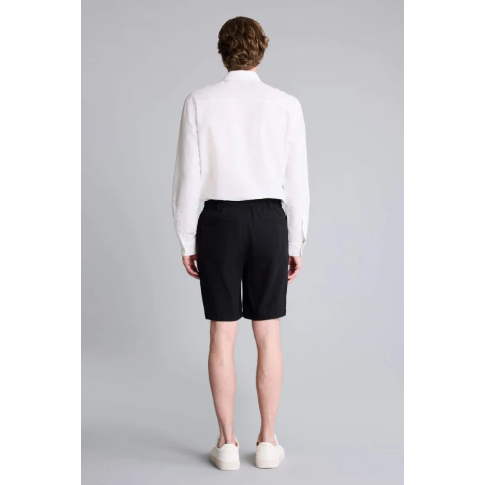 Defacto D4277AXBK27 Siyah REGULAR FIT Keten Gömlek