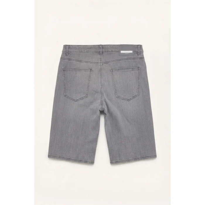 Defacto G8664AXNM55 Gri Regular Fıt Jean Bermuda Şort