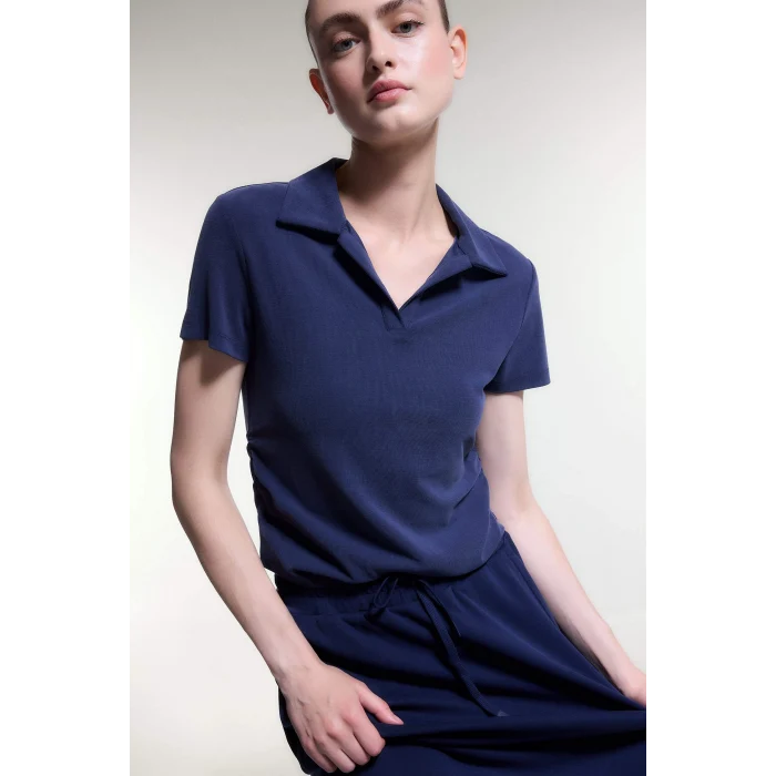Defacto G0751AXNV268 Lacivert Standart Fıt Polo Yaka Sporcu Kısa Kollu Polo Tişört