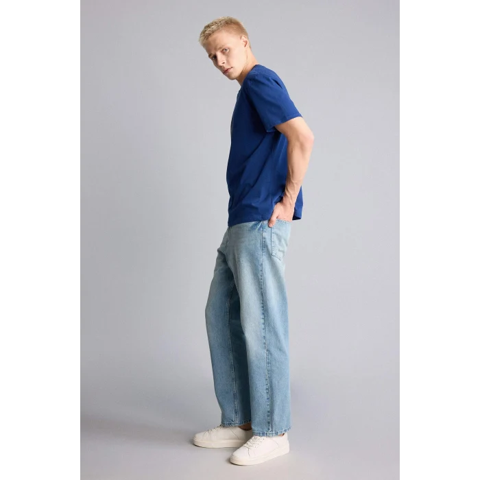Defacto I2149AXNM39 Mavi %100 Pamuk Baggy Fıt Mavi Jean Pantolon