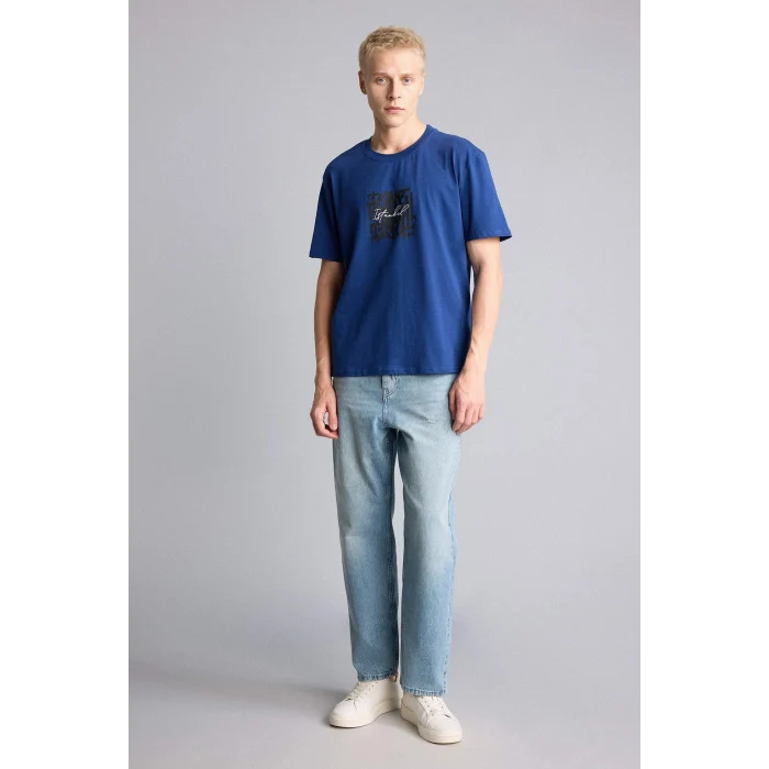 Defacto I2149AXNM39 Mavi %100 Pamuk Baggy Fıt Mavi Jean Pantolon