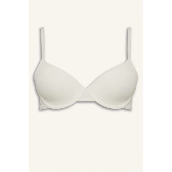 Defacto T8471AZER105 Ekru Micro Kaplı Pedli Balenli Tişört Bra