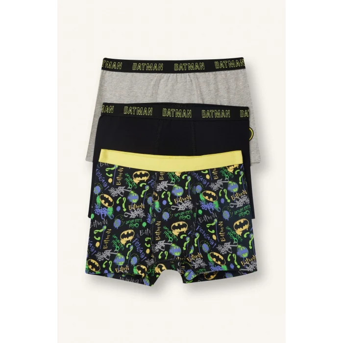 Defacto F8576A8BK81 Siyah Batman 3lü Boxer Erkek Çocuk