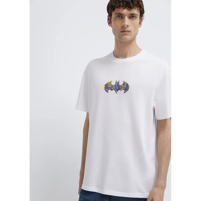 Mavi 0613204-620 Batman Baskılı Beyaz Tişört