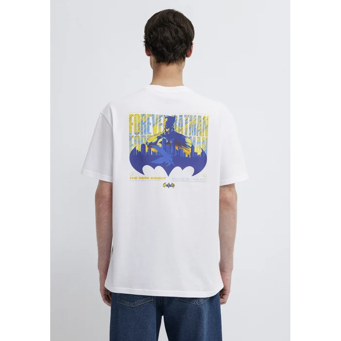 Mavi 0613204-620 Batman Baskılı Beyaz Tişört