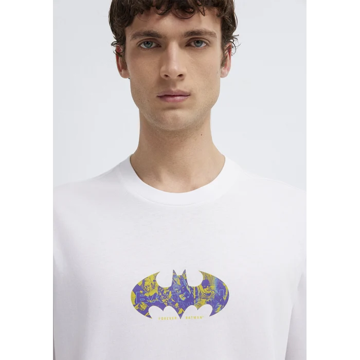 Mavi 0613204-620 Batman Baskılı Beyaz Tişört