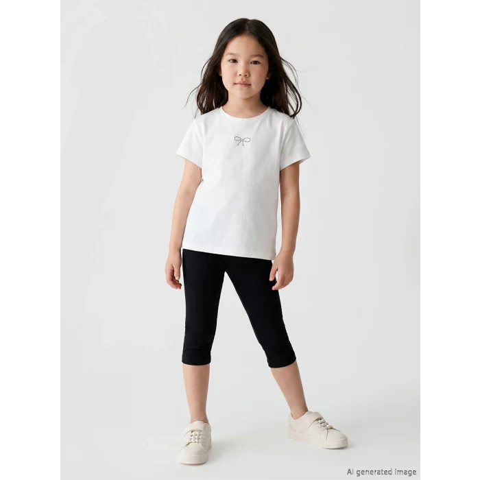 LCW Kids Siyah Basic Kız Çocuk Tayt