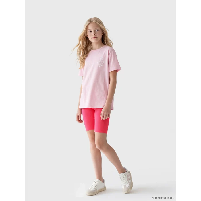 LCW Kids Fuşya Kız Çocuk Basic Kısa Tayt