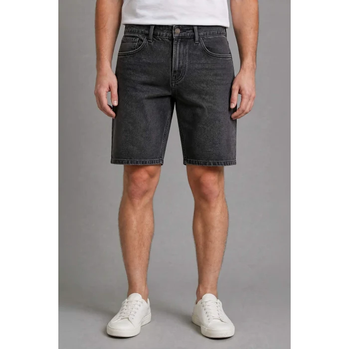Defacto G8613AXNM36 DENIM Regular Fıt Kemerli Bel Jean Bermuda Şort