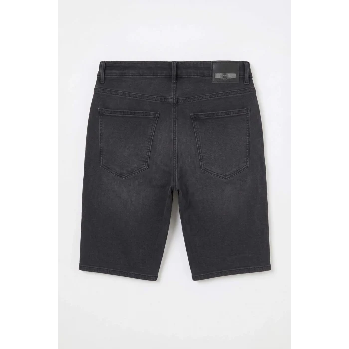 Defacto G8613AXNM36 DENIM Regular Fıt Kemerli Bel Jean Bermuda Şort