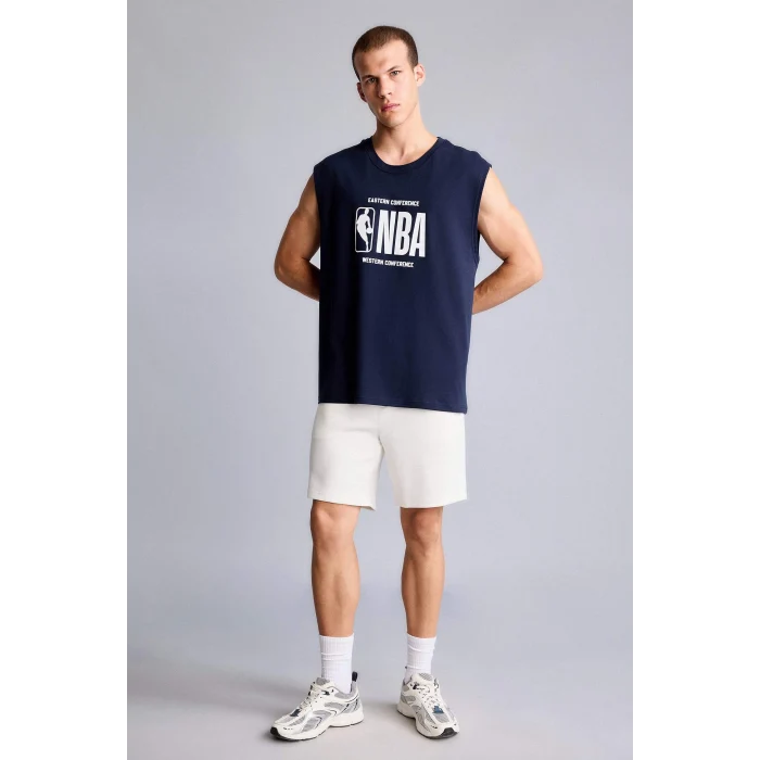 Defacto H3851AXNV253 Lacivert NBA Lisanslı Boxy Fıt Lacivert Atlet