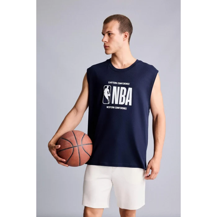 Defacto H3851AXNV253 Lacivert NBA Lisanslı Boxy Fıt Lacivert Atlet