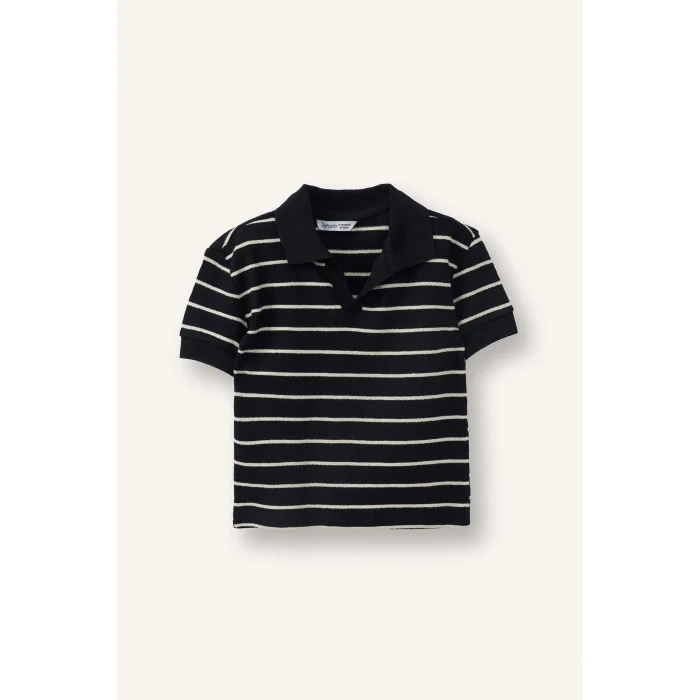 Defacto G6616A5NV31 Lacivert Çizgili Polo Tişört Erkek Bebek