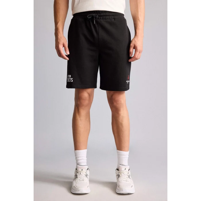 Defacto H3337AXBK81 Siyah NBA Houston Rockets Lisanslı Standart Fıt Siyah Şort