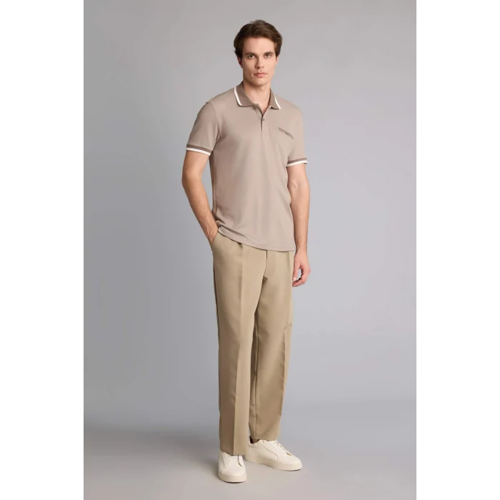 Defacto G7063AXBG74 Bej Regular Fıt Polo Yaka Kısa Kollu Polo Tişört