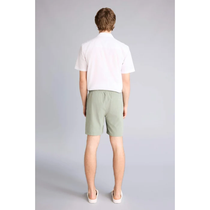 Defacto E0993AXKH440 Haki Regular Fit Kısa Boy Yumuşak Tuşeli Deniz Şortu