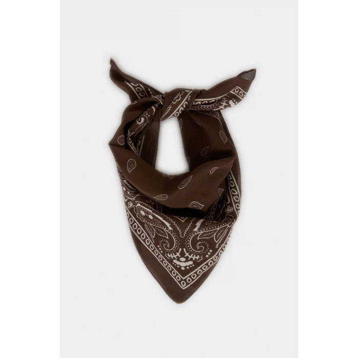 Defacto N7447AZBN66 Kahve Kadın Desenli Pamuklu Bandana