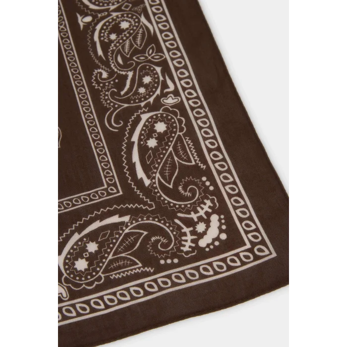 Defacto N7447AZBN66 Kahve Kadın Desenli Pamuklu Bandana