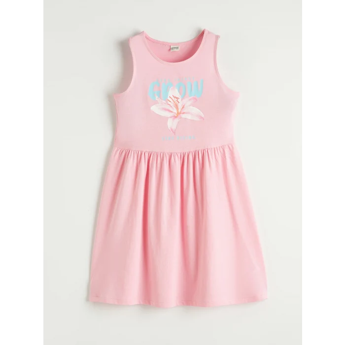 LCW Kids Pembe Desenli Kız Çocuk Elbise