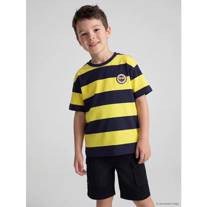 LCW Kids Sarı Fenerbahçe Baskılı Erkek Çocuk Tişört