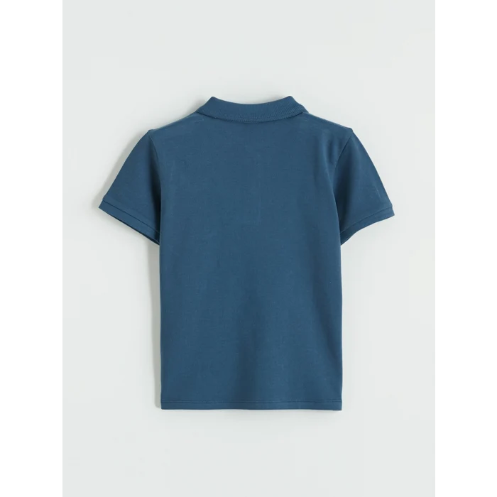 LCW Kids İndigo Polo Yaka Nakışlı Erkek Çocuk Tişört